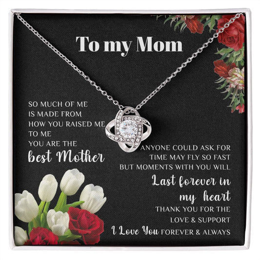 To My Mom | I Love You, Forever & Always - Love Knot Necklace